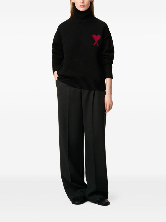 Ami Paris Men's High Neck Sweater Black 2