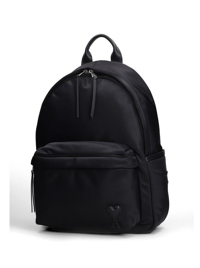 Ami Paris Men's Black Heart Logo Backpack 2