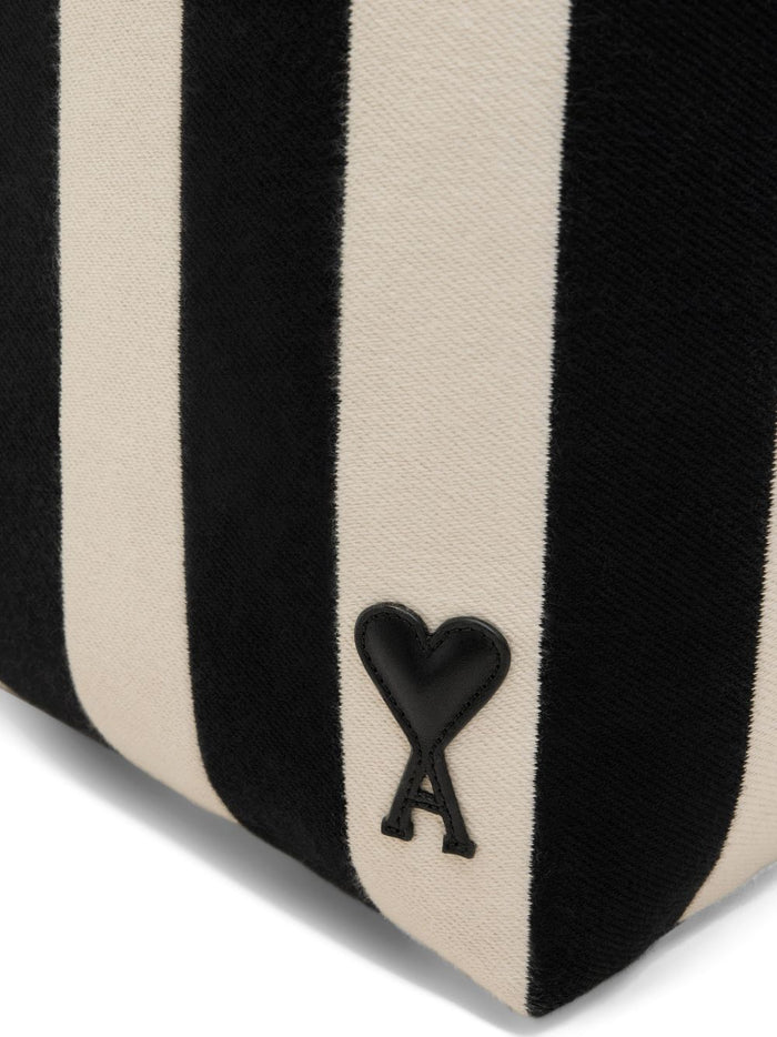 Ami Paris Borsa Righe Uomo Bianco-Nero 5