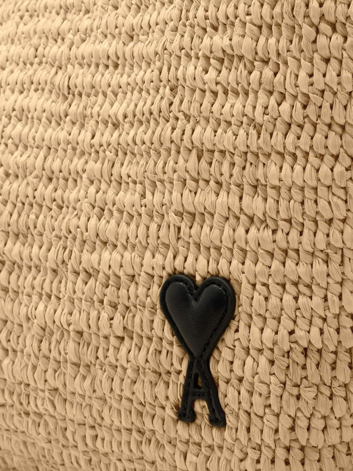 Ami Paris Borsa Ami De Coeur Large Uomo Naturale-Nero 5