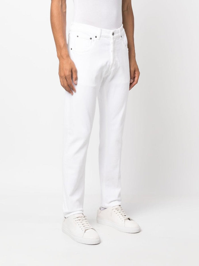 Dondup Jeans Bianco Uomo Gamba Affusolata 2