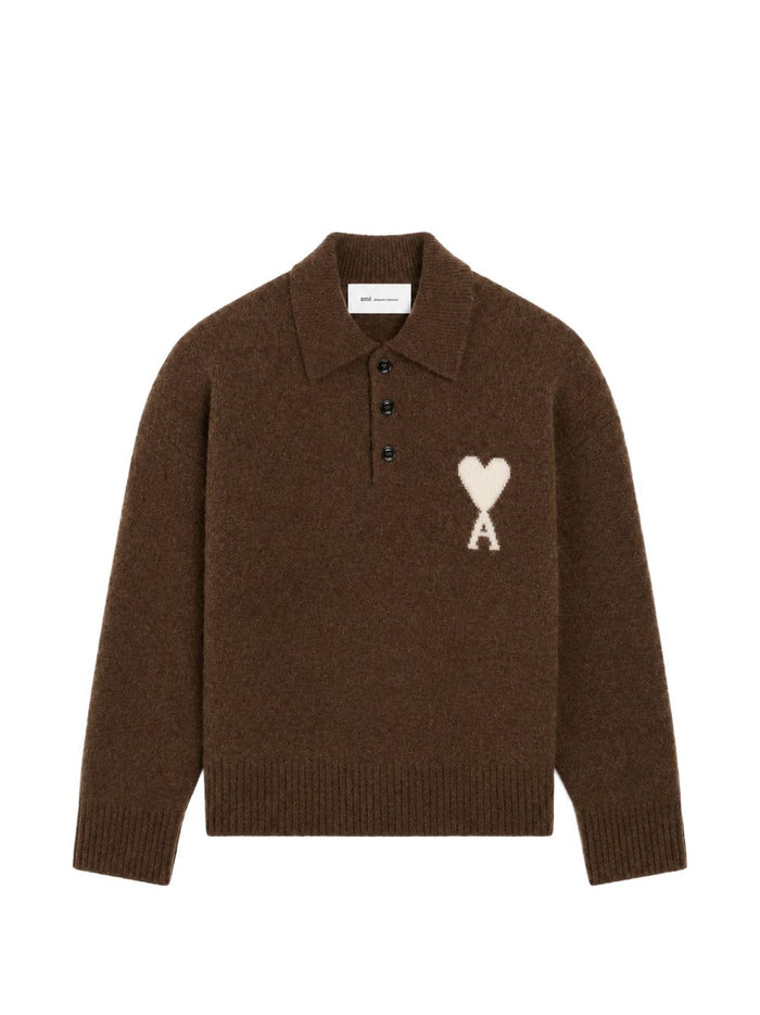 Ami Paris Polo Marrone Uomo 1