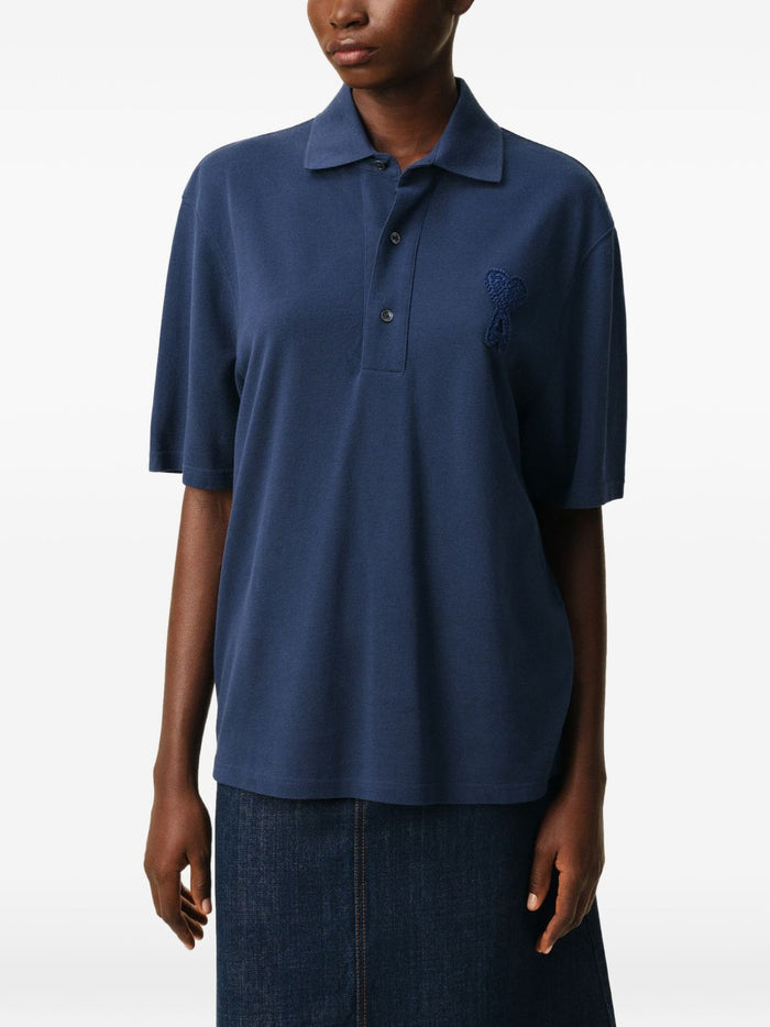 Ami Paris Polo Logo Cuore Uomo Blu 2