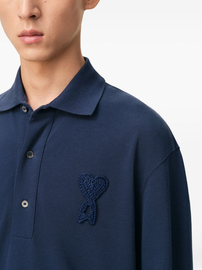 Ami Paris Polo Logo Cuore Uomo Blu 4