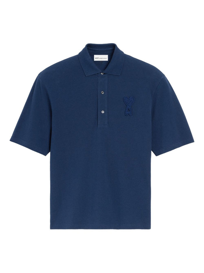 Ami Paris Polo Logo Cuore Uomo Blu 5