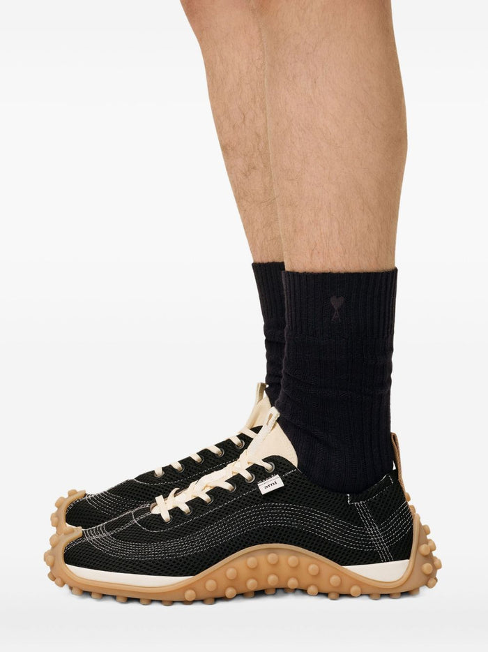 Ami Paris Calze Uomo Accessori Nero Grigio Panna (3 Paia) 4