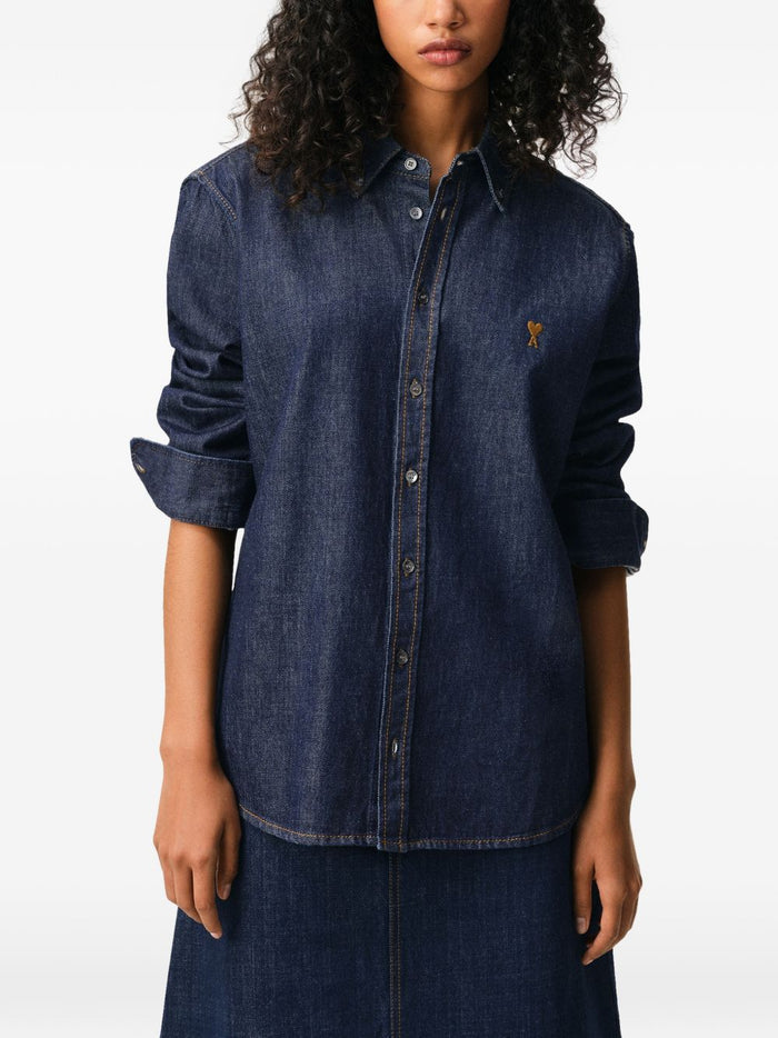 Ami Paris Men's Blue Denim Shirt 4