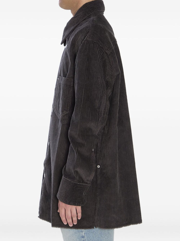 Ami Paris Camicia Grigio Uomo a Costine 4