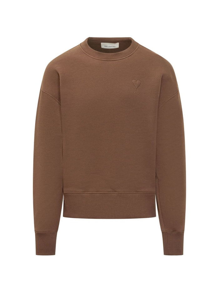 Ami Paris Felpa Marrone Uomo 1
