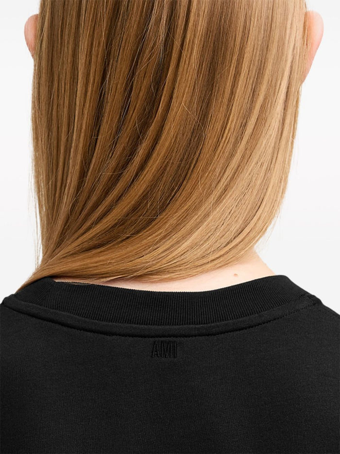 Ami Paris Herren T-Shirt schwarz mit Herzstickerei 6