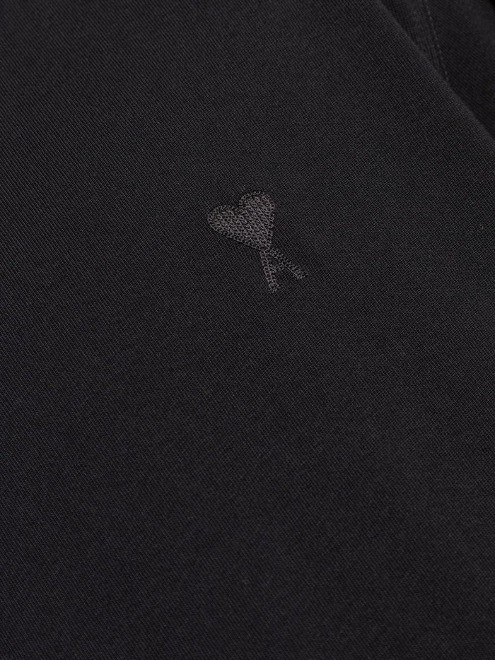 Ami Paris Uomo T-shirt Nero Cuore sul Petto 4