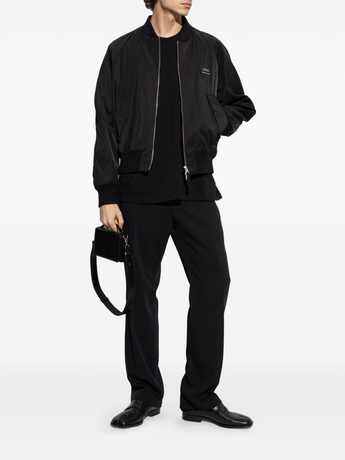 Ami Paris Uomo T-shirt Nero Cuore sul Petto 2