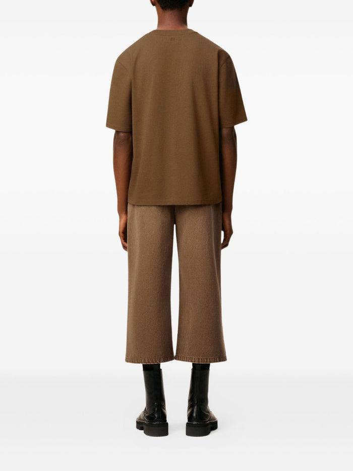 Ami Paris Herren T-Shirt Ami de Coeur Braun 2