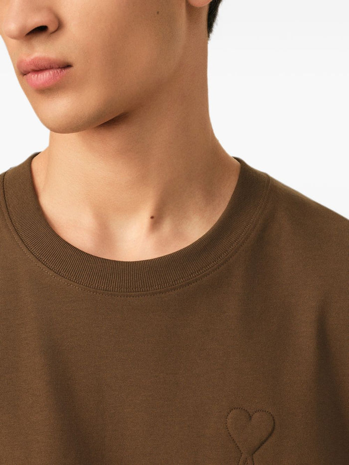Ami Paris T Shirt Marrone Uomo 3