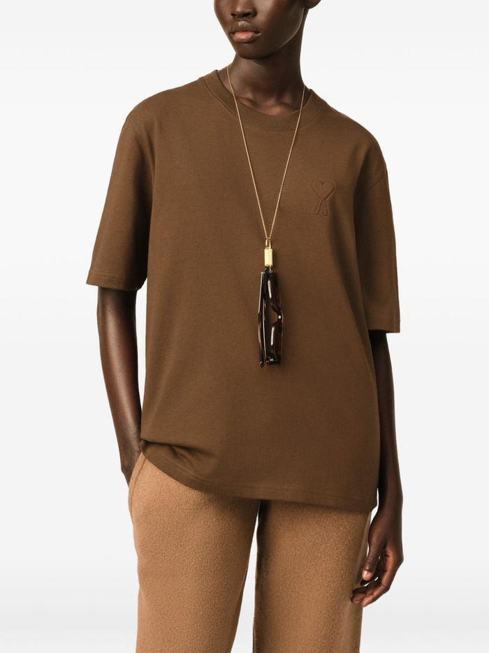 Ami Paris T Shirt Marrone Uomo 5