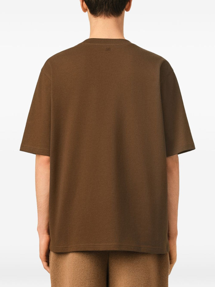 Ami Paris T Shirt Marrone Uomo 6