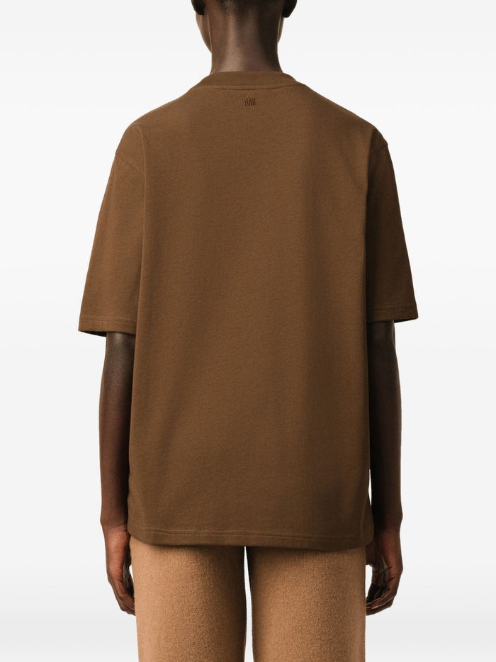 Ami Paris T Shirt Marrone Uomo 7