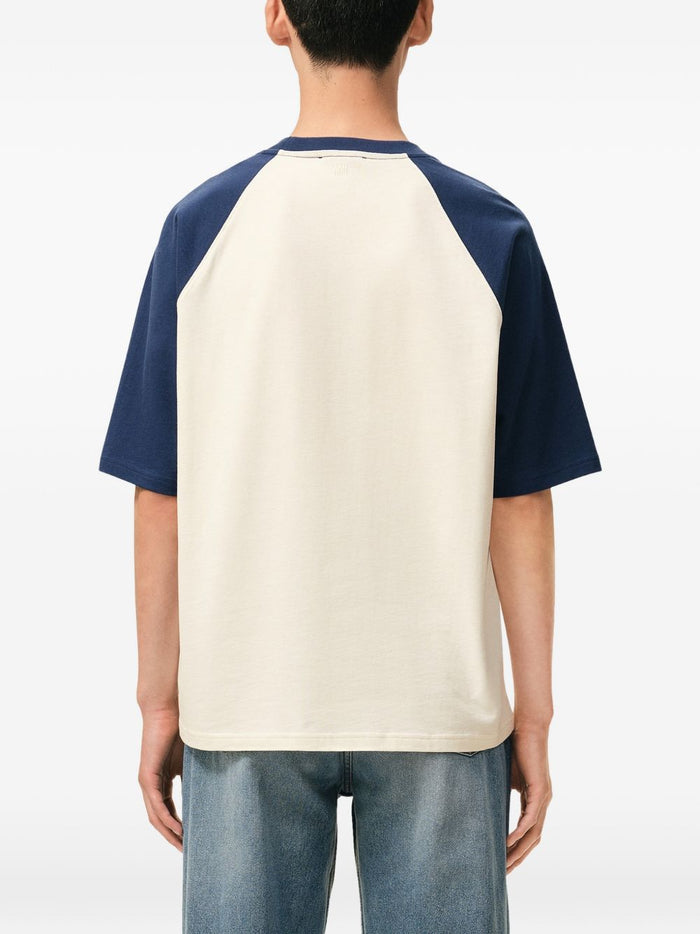 Ami Paris Men's Bicolor T-Shirt White-Blue 3