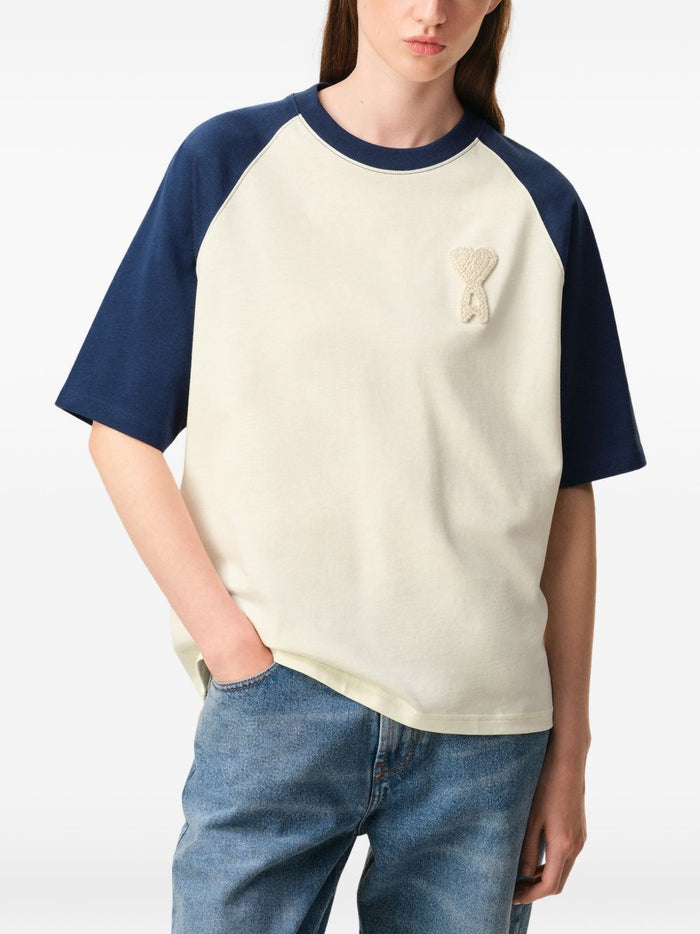 Ami Paris Men's Bicolor T-Shirt White-Blue 2