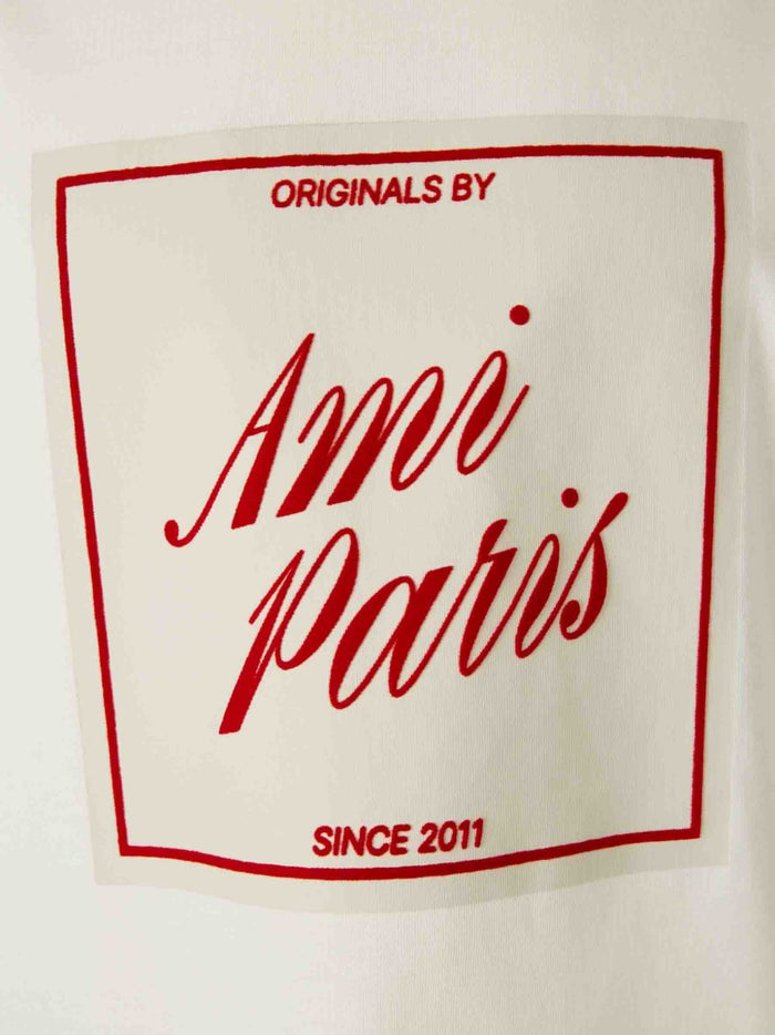 Ami Paris Men's Logo Print T-Shirt White 4