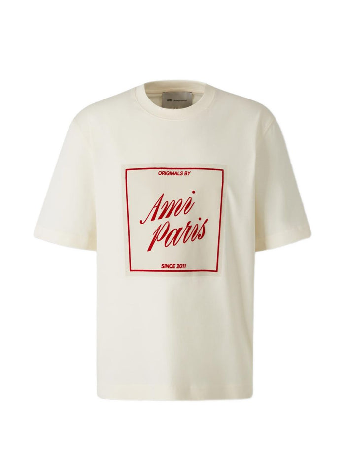 Ami Paris Men's Logo Print T-Shirt White 1