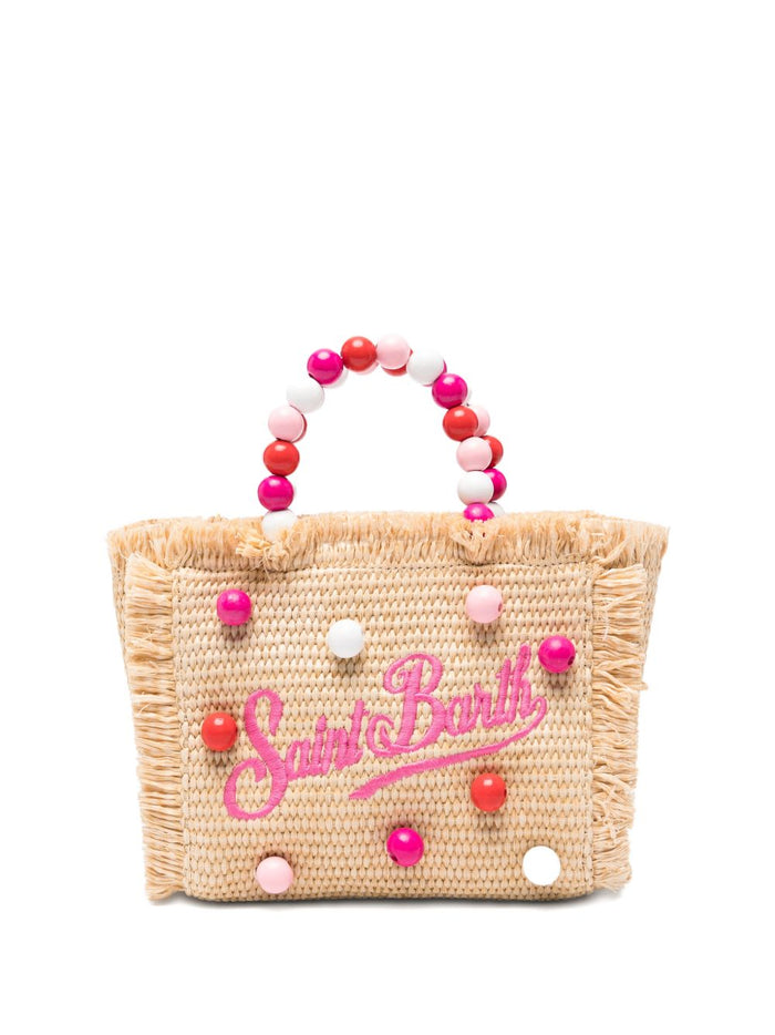 Mc2 Saint Barth Vanity Mini Straw Borsa Donna Beige-Rosa 1