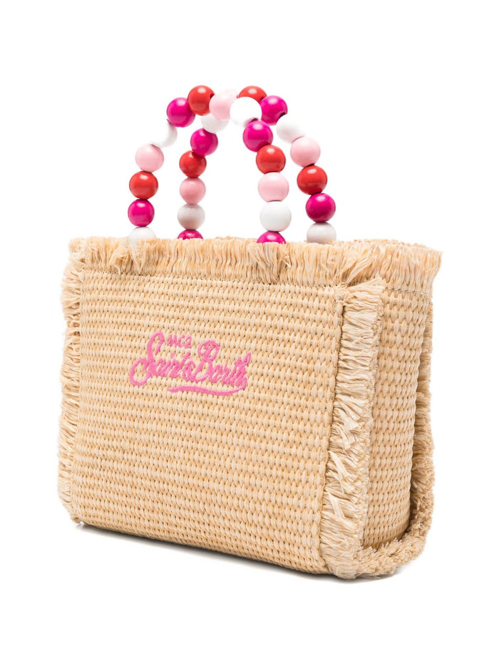 Mc2 Saint Barth Borsa Straw Beach Donna Beige-Rosa 2