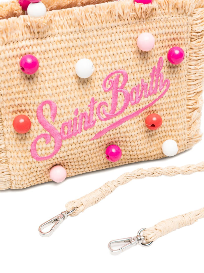 Mc2 Saint Barth Borsa Straw Beach Donna Beige-Rosa 4