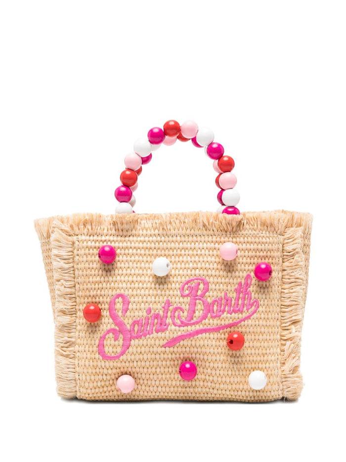 Mc2 Saint Barth Borsa Straw Beach Donna Beige-Rosa 1