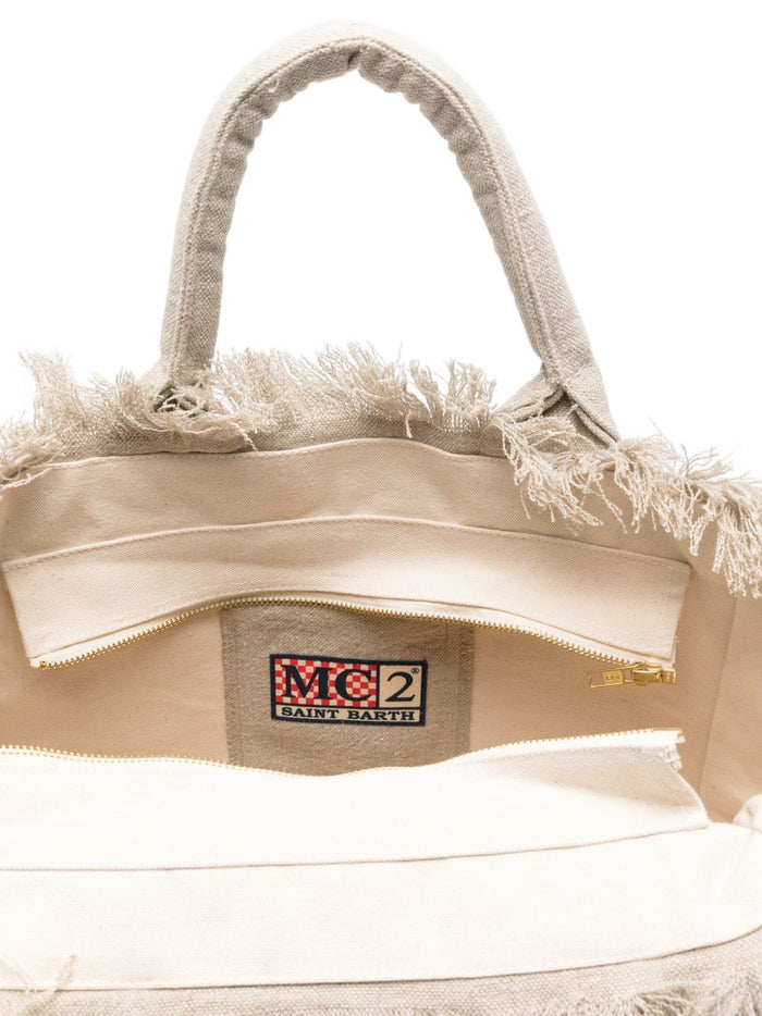Mc2 Saint Barth Women's Beige Linen Vanity Bag 2