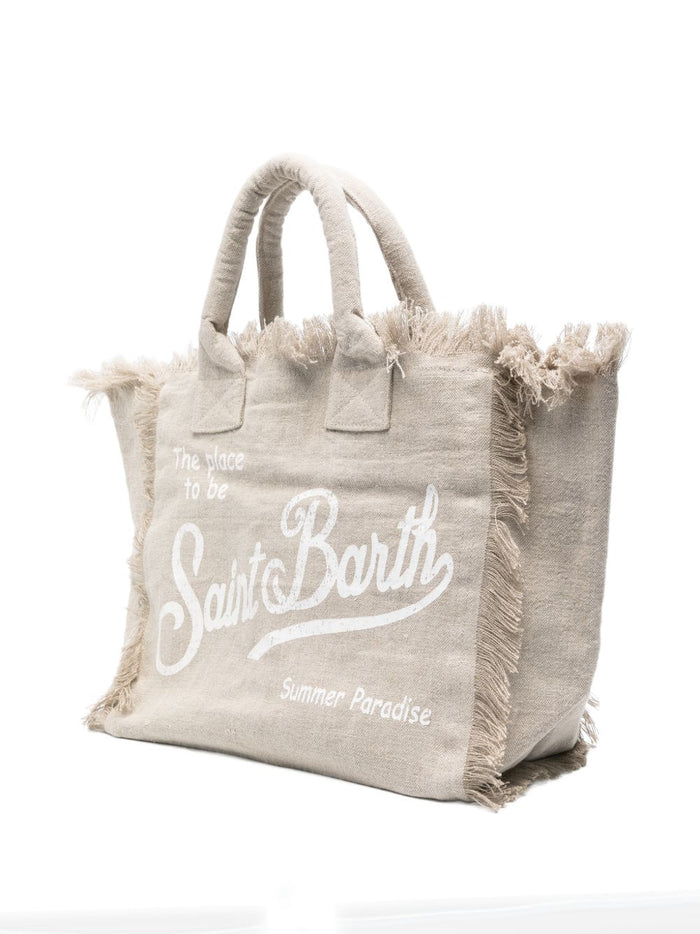 Mc2 Saint Barth Women's Beige Linen Vanity Bag 4