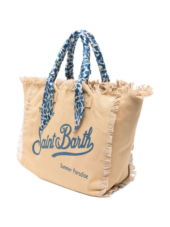 Mc2 Saint Barth Borsa Vanity Foulard Donna Beige-Blu 4