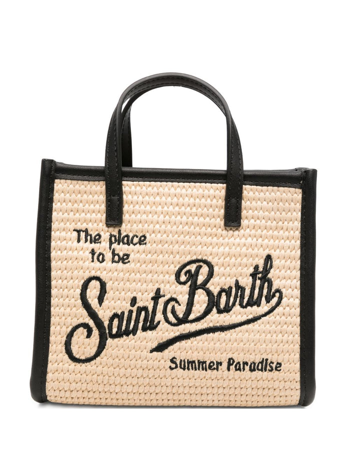 Mc2 Saint Barth Borsa Vivian Mid Straw Donna Beige-Nero 1