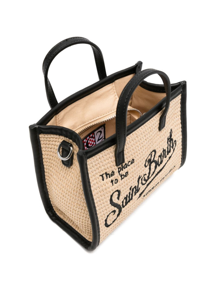 Mc2 Saint Barth Borsa Vivian Mid Straw Donna Beige-Nero 2