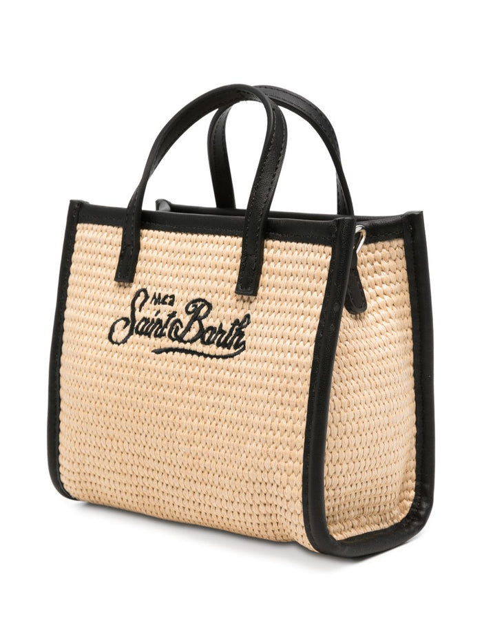 Mc2 Saint Barth Borsa Vivian Mid Straw Donna Beige-Nero 3
