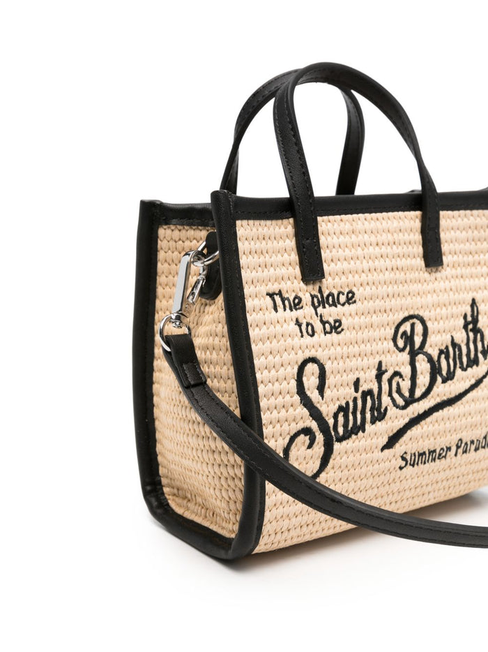 Mc2 Saint Barth Borsa Vivian Mid Straw Donna Beige-Nero 4
