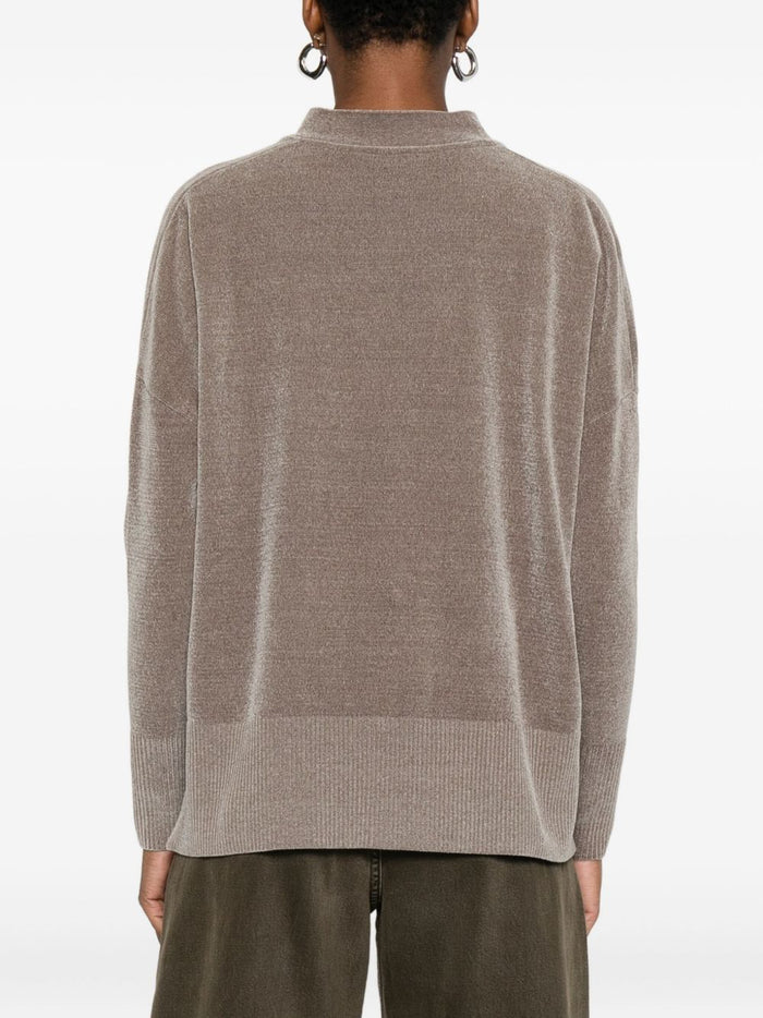 Rrd Damen-Cardigan mit gerippten Einsätzen in Braun 3