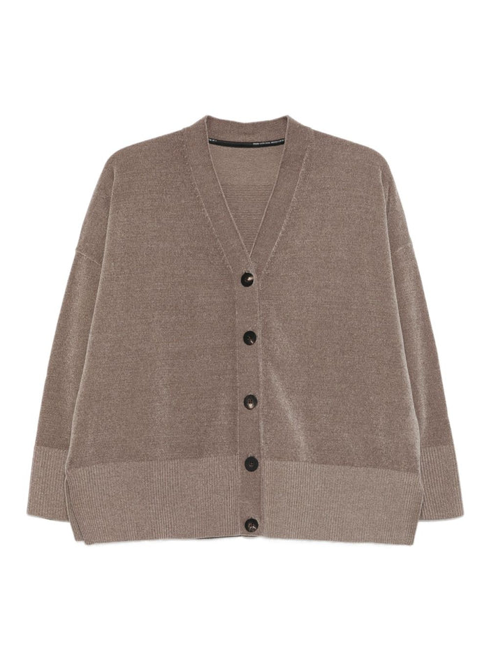 Rrd Damen-Cardigan mit gerippten Einsätzen in Braun 5