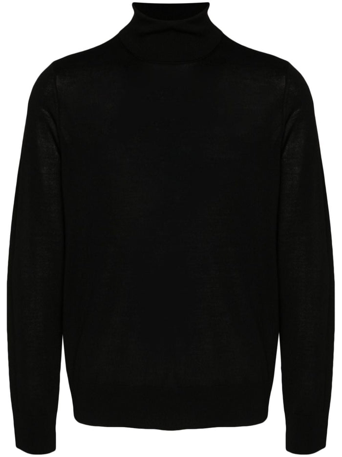 Dsquared2 Men's Black Sweater Turtleneck Micro Embroidery D2 5