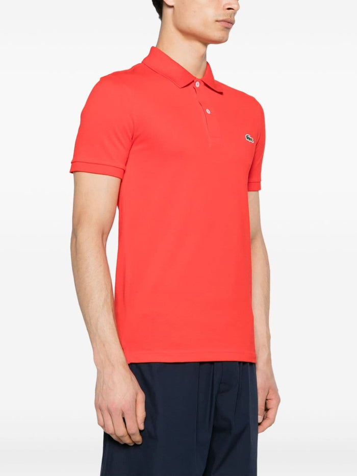 Lacoste Men's Red Polo Shirt with Green Crocodile Embroidery 2