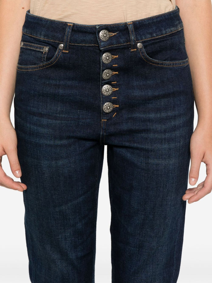 Dondup Jeans Blu Donna Koons Bottoni Gioiello 4