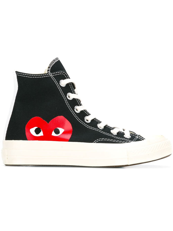 Comme Des Garcons Play Shoe Black Unisex Chuck 70 Heart Red High  1