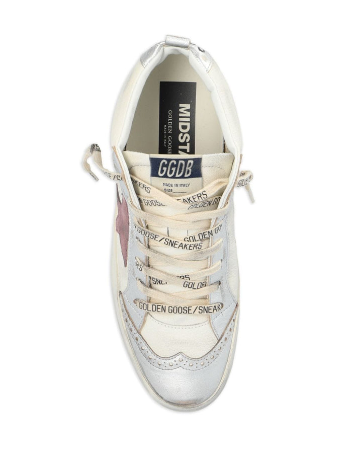 Golden Goose Scarpa Bianco Donna Mid Star Laminated 4