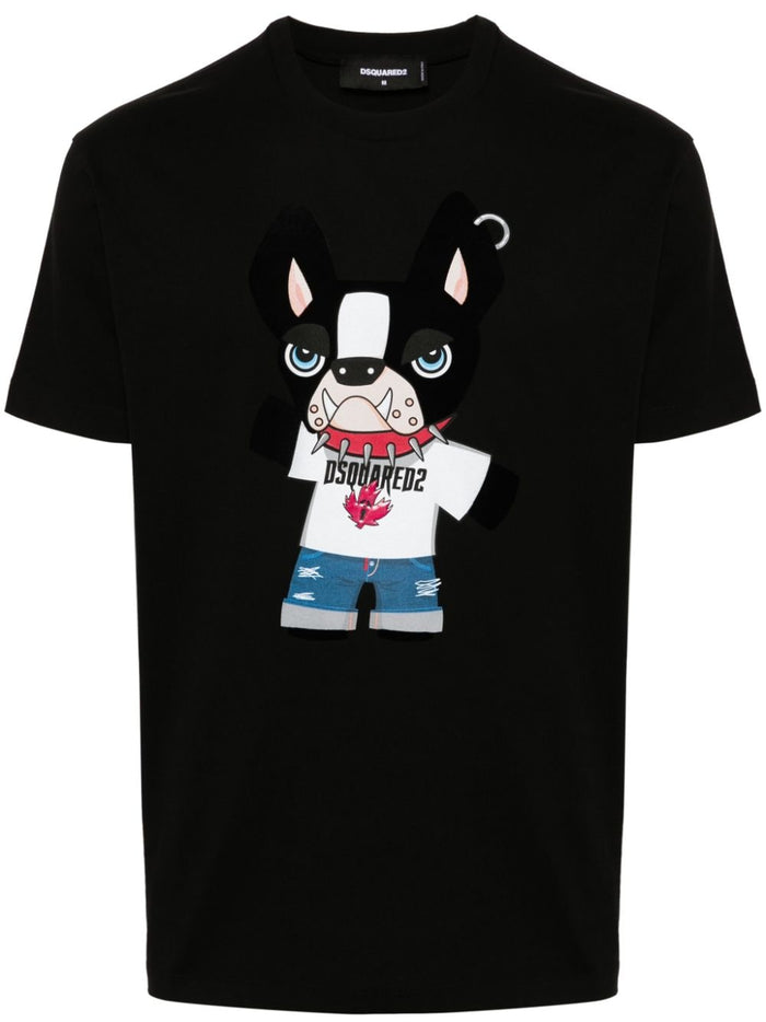 Dsquared2 French Bulldog Black Men's T-shirt 5