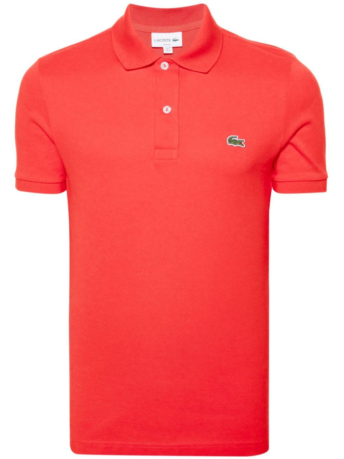 Lacoste Men's Red Polo Shirt with Green Crocodile Embroidery 5