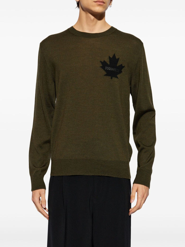 Dsquared2 Green Leaf Logo Men's Sweater 2