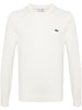 Lacoste Men's White Sweater with Crocodile Embroidery 5