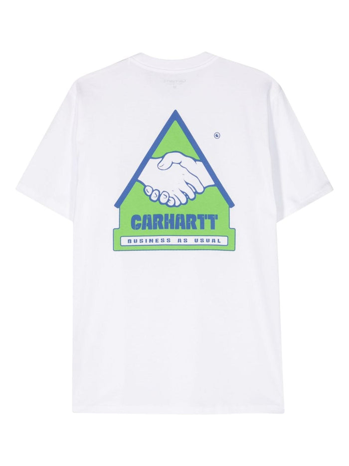 Carhartt Men's White T-shirt Back Print Hands 2