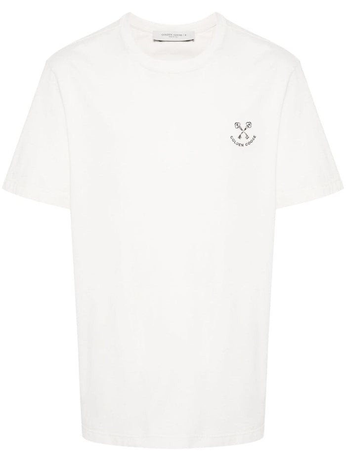 Golden Goose T-shirt Bianco Uomo Stampa Logo 5