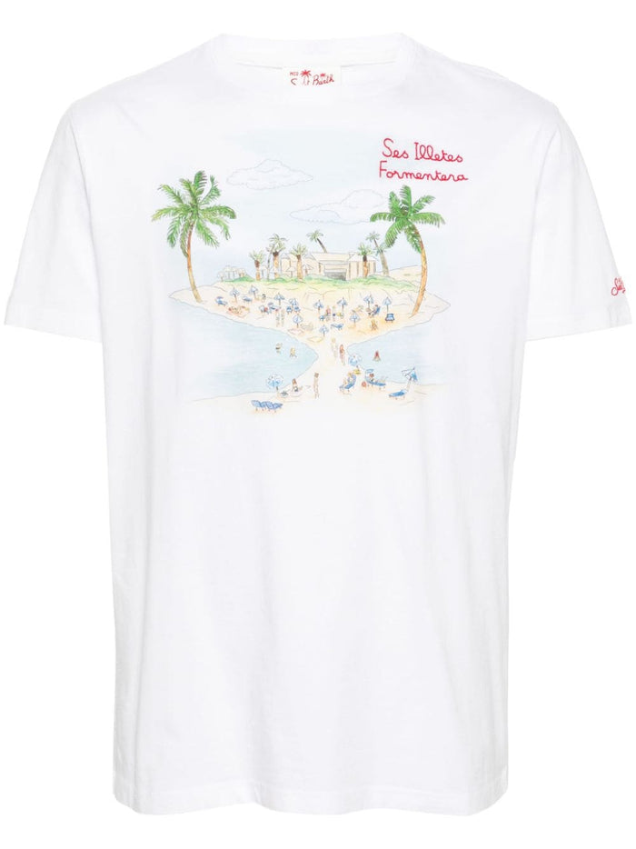 Mc2 Saint Barth T-shirt Bianco Uomo Motivo Formentera 5